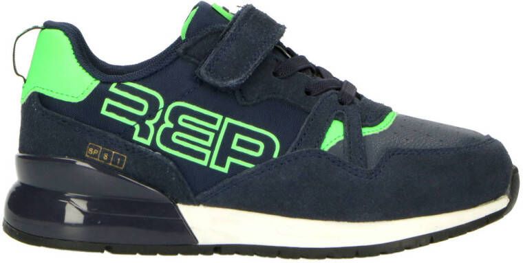 REPLAY Shoot suède sneakers donkerblauw groen