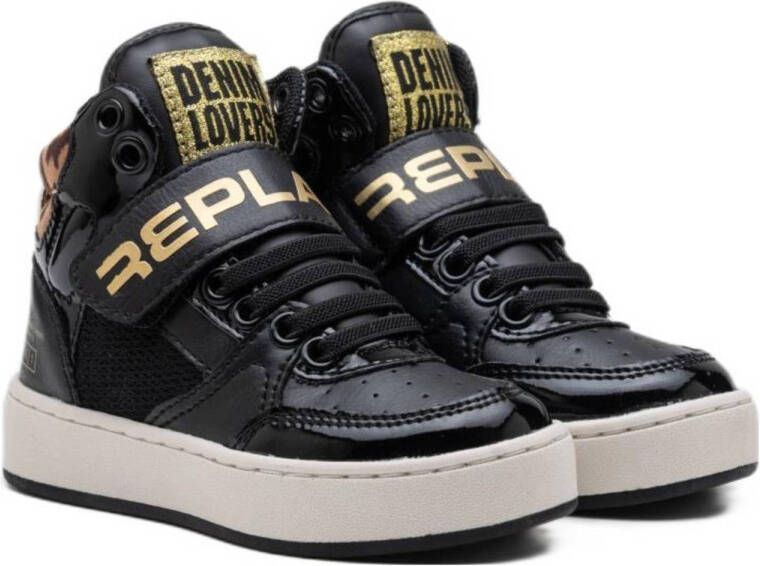 Replay sneakers zwart goud Meisjes Imitatieleer Logo 24