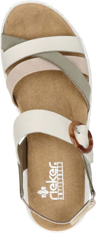 Rieker Antistress leren sandalen kaki multi