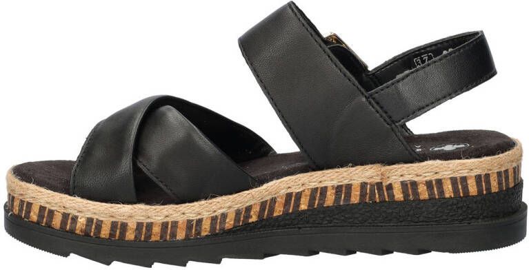 Rieker leren sandalen zwart