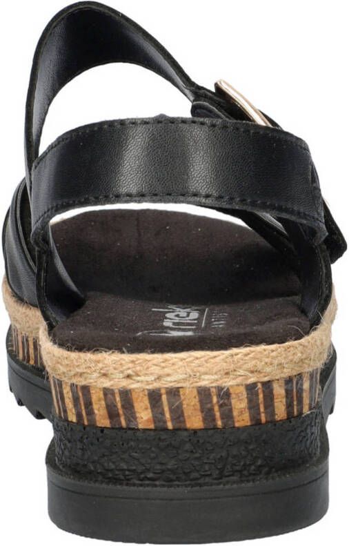 Rieker leren sandalen zwart