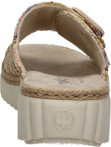 Rieker raffia slippers beige