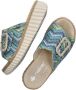 Rieker raffia slippers blauw - Thumbnail 2