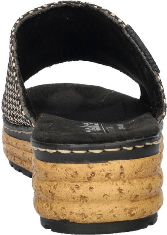 Rieker slippers zwart beige