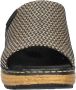 Rieker slippers zwart beige - Thumbnail 3