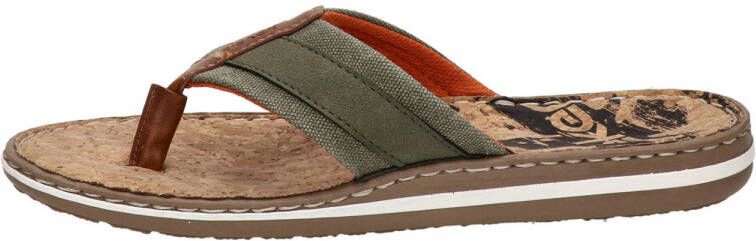 Rieker teenslippers kaki