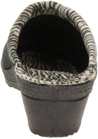 Rohde pantoffels met zebraprint zwart