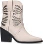 Sacha Dames Off white leren cowboy laarsjes met zilveren details - Thumbnail 3