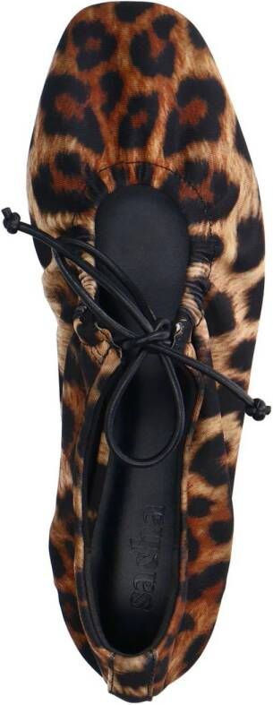 Sacha ballerina's met panterprint cognac zwart