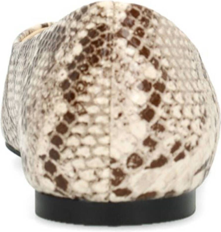 Sacha ballerina's met slangenprint beige bruin