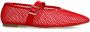 Sacha Dames Rode fishnet ballerina's met zilverkleurige buckle - Thumbnail 3