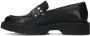 Sacha Dames Zwarte chunky loafers met zilverkleurige studs - Thumbnail 2