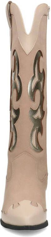 Sacha Dames Beige cowboylaarzen met metallic details Schoenen
