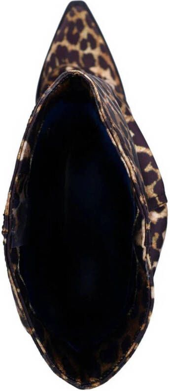 Sacha cowboylaarzen met flap en panterprint cognac zwart