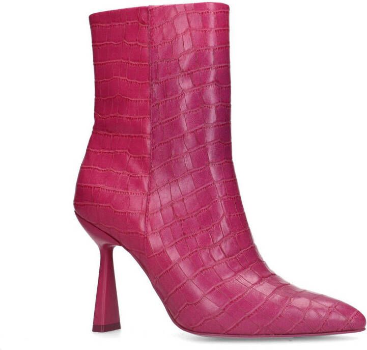 Sacha enkellaarzen met crocoprint roze