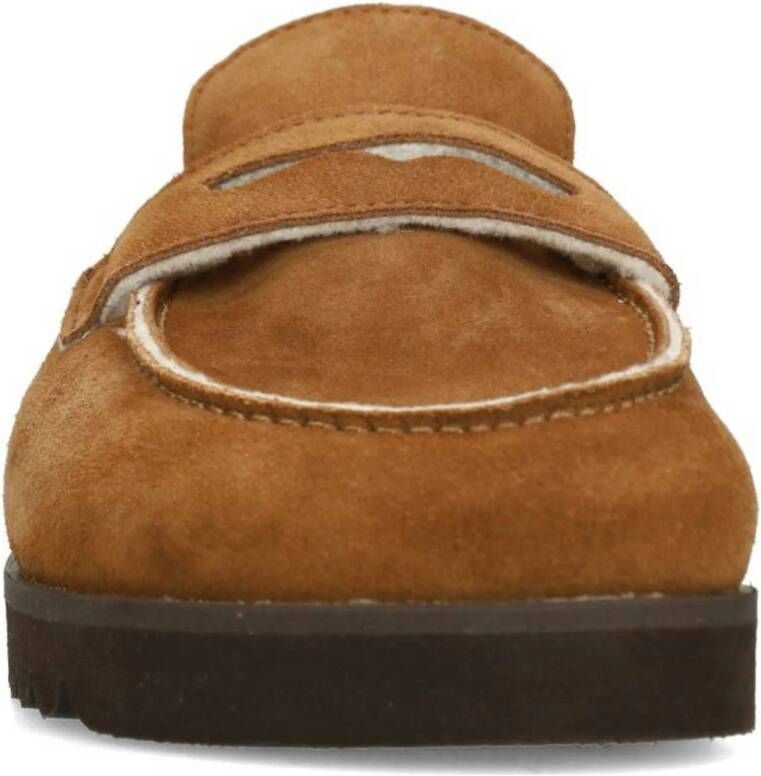 Sacha gevoerde suède clogs cognac
