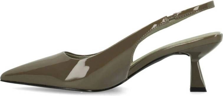 Sacha lak slingback pumps kaki