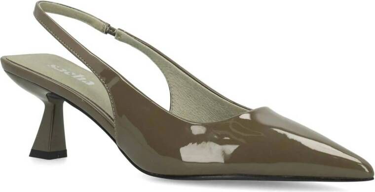 Sacha lak slingback pumps kaki