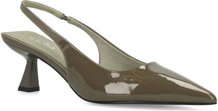 Sacha lak slingback pumps kaki
