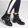Sacha Dames Lak leren biker boots met gespen en rits - Thumbnail 5