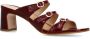 Sacha Dames Rode leren sandalen met hak en gespen - Thumbnail 4