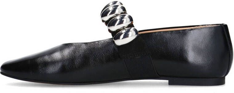 Sacha leren ballerina's zwart