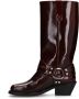 Sacha Dames Burgundy leren biker boots - Thumbnail 3