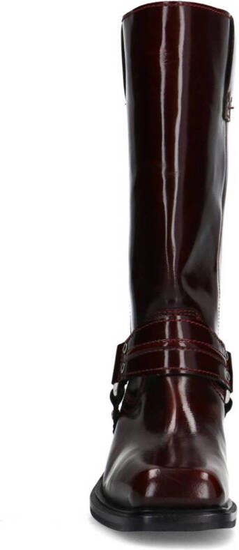 Sacha leren bikerboots bordeaux