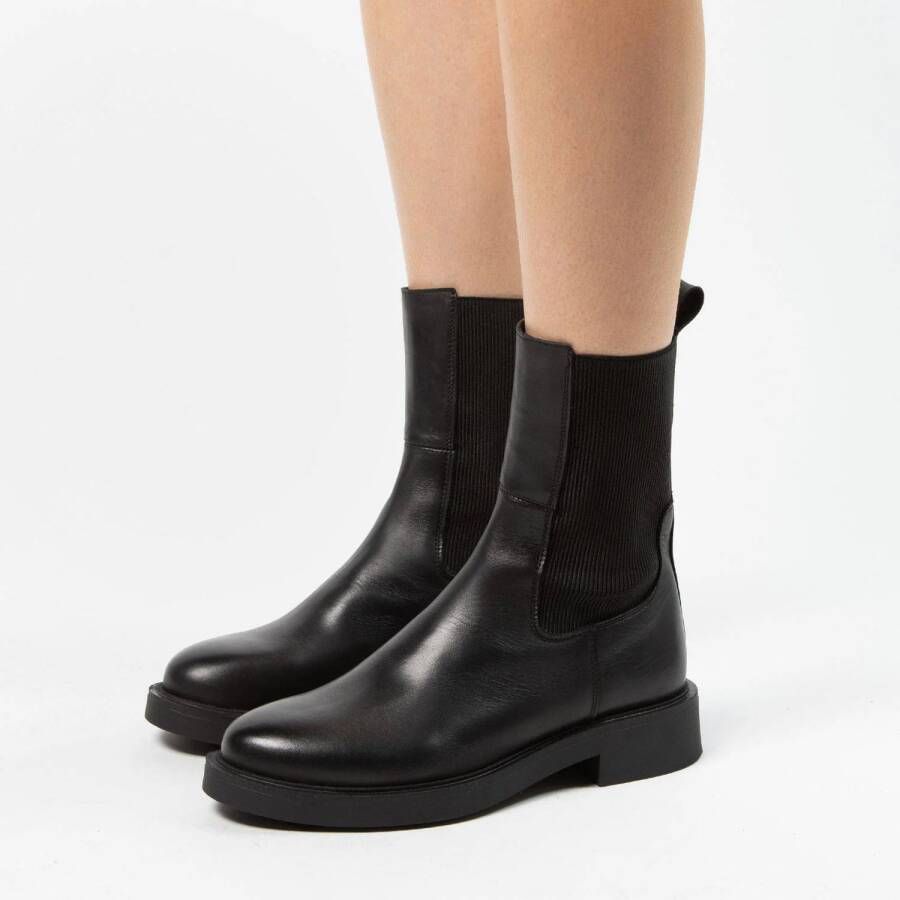 Sacha leren chelsea boots zwart