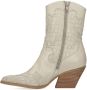 Sacha Dames Off white leren cowboylaarsjes met croco detail - Thumbnail 3