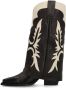 Sacha Dames Zwarte leren cowboylaarzen met flap - Thumbnail 2