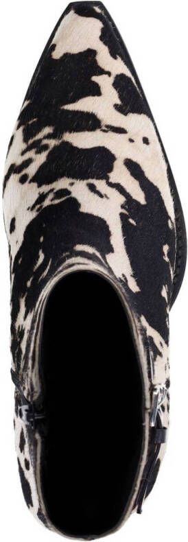 Sacha leren cowboylaarzen met koeienprint zwart