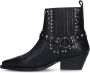 Sacha Dames Zwarte leren western enkellaarsjes met studs - Thumbnail 3