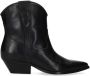 Sacha Dames Zwarte leren western enkellaarsjes - Thumbnail 4
