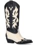 Sacha Dames Zwarte leren cowboylaarzen met sierstiksels - Thumbnail 4