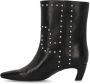 Sacha Dames Zwarte leren enkellaarsjes met zilverkleurige studs - Thumbnail 4