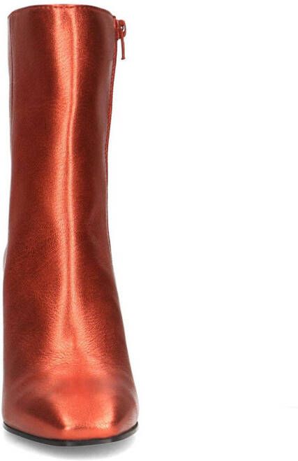 Sacha leren enkellaarzen rood metallic