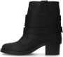 Sacha Dames Zwarte leren enkellaarsjes met buckles - Thumbnail 4