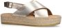 Sacha Dames Gouden leren plateau sandalen - Thumbnail 3