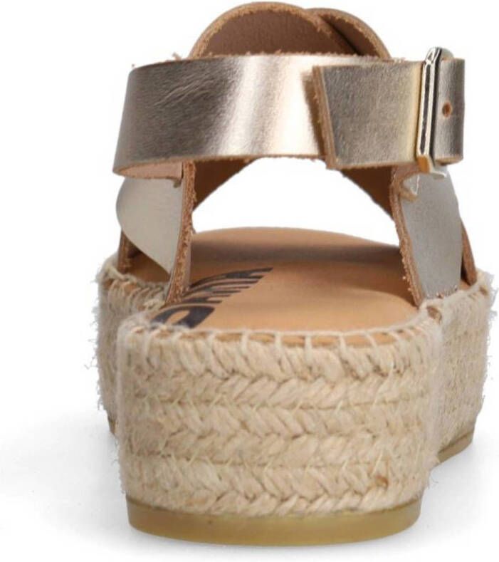 Sacha leren espadrilles goud
