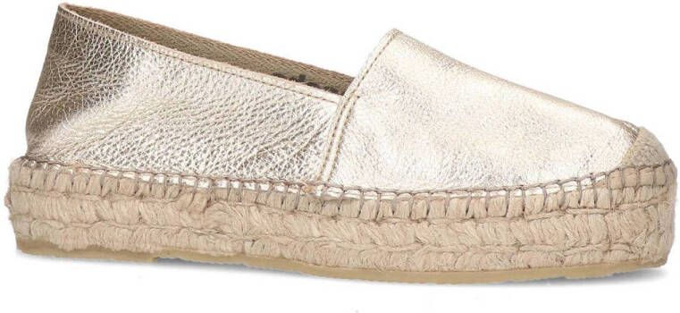 Sacha leren espadrilles goud metallic