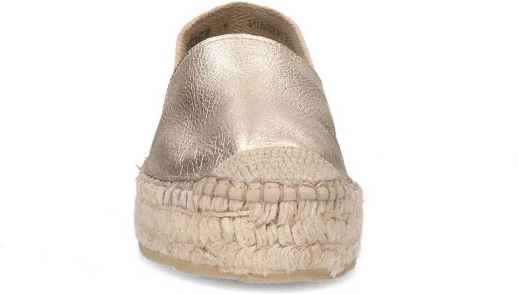 Sacha leren espadrilles goud metallic