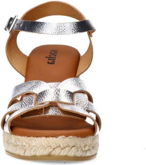 Sacha leren espadrilles zilver