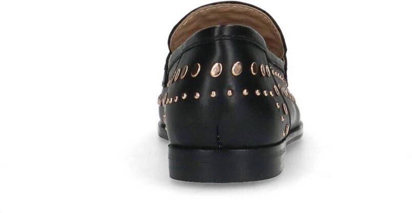 Sacha leren loafers met studs zwart