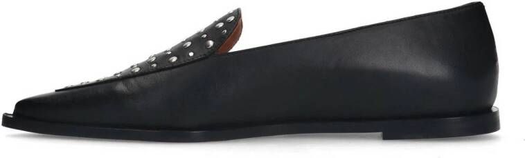 Sacha leren loafers met studs zwart