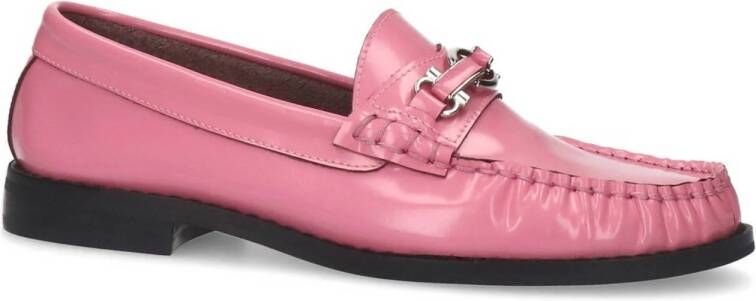 Sacha leren loafers met chain zwart