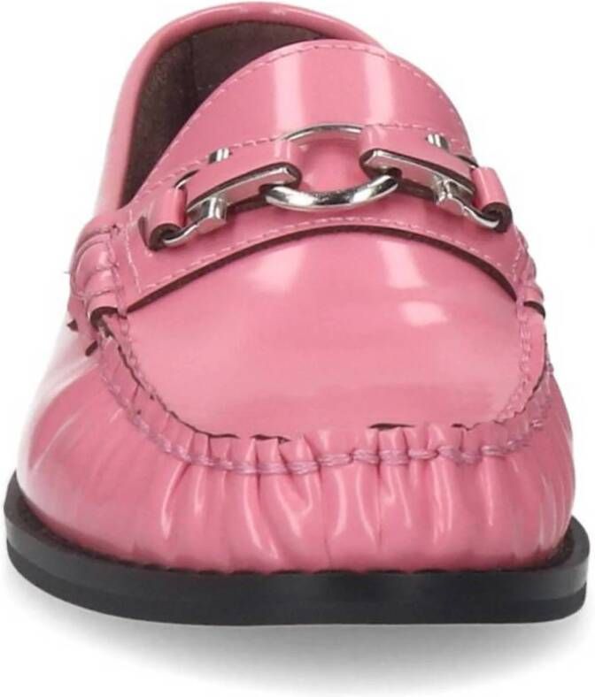 Sacha leren loafers met chain zwart