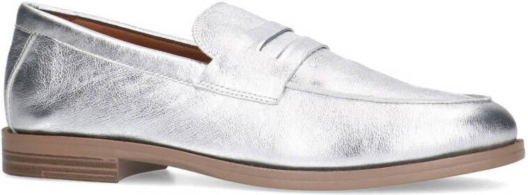 Sacha leren loafers zilver