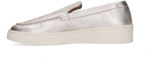 Sacha Dames Zilveren leren loafers met plateau zool