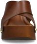 Sacha Dames Cognac leren muiltjes met plateau hak - Thumbnail 3